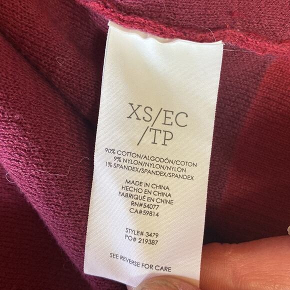 Cabi Maroon Open Front Cardigan Sweater #3479 Size XS - Picture 10 of 10